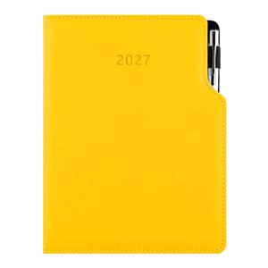 Diár GEP s perom týždenný A5 2027 polský - žltá
