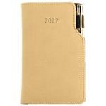 Diár GEP s perom týždenný vreckový 2027 slovenský - béžová/hnedé vnútro
