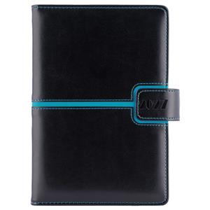 Diár MAGNETIC denný A5 2027 český - čierna/tyrkysová