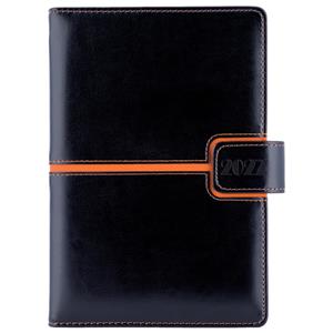 Diár MAGNETIC týždenný A5 2027 slovenský - čierna/oranžová