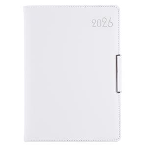 Diár METALIC týždenný B6 2026 - biela