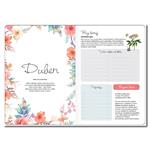 Diár týždenný B6 2026 Bylinkový diár Flowers s gumičkou