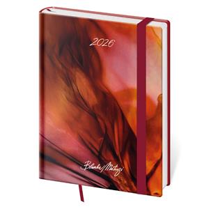 Diár týždenný B6 2026 Vario - Matragi Red s gumičkou