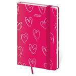 Diár týždenný vreckový 2026 Vario - Hearts s gumičkou