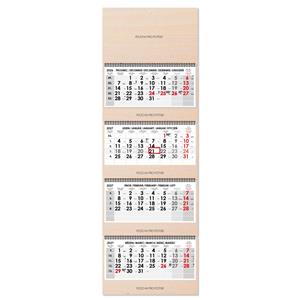 Drevený štvormesačný kalendár Kvatro Wood skládaný český so špirálou 2027 - sivý