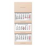 Drevený trojmesačný kalendár Trio Wood skládaný český so špirálou 2027 - sivý