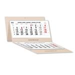 Drevený trojmesačný kalendár Trio Wood skládaný slovenský so špirálou 2026 - sivý