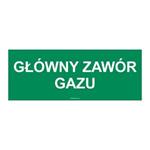 GŁÓWNY ZAWÓR GAZU, płyta PVC 1 mm 210x80 mm