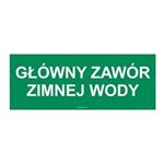 GŁÓWNY ZAWÓR ZIMNEJ WODY, płyta PVC 1 mm 210x80 mm