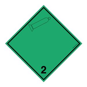 GAZY NIEPALNE, NIETRUJĄCE PODKLASA 2 CZARNY SYMBOL, naklejka 100x100 mm