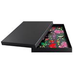 GEP DESIGN konferenčné dosky v darčekovej krabičke čiernej - kvety s bodkovaným blokom - recyklovaná koženka