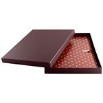 GEP DESIGN konferenčné dosky v darčekovej krabičke hnedej - Biely kvet so štvorčekovým blokom blokom