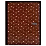 GEP DESIGN konferenčné dosky v darčekovej krabičke hnedej - Biely kvet so štvorčekovým blokom blokom