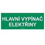 HLAVNÍ VYPÍNAČ ELEKTŘINY, Samolepka 210x80 mm