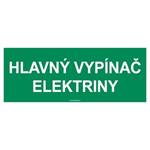 Hlavný vypínač elektriny, samolepka 210x80mm