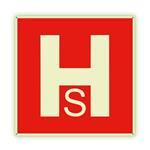 Hydrovod - suchovod - fotoluminiscenčná tabuľka, plast 2 mm 150x150 mm