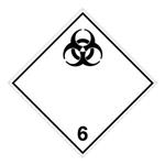Infekčná látka (biologické riziko) č. 6, plast 2 mm s dierkami, 100x100 mm