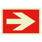Kierunek do miejsca rozmieszczenia sprzętu... - fotoluminescencyjny znak, płyta PVC 2 mm 150x100 mm