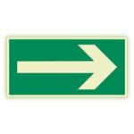 Kierunek drogi ewakuacyjnej - fotoluminescencyjny znak, płyta PVC 1 mm 200x100 mm