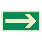 Kierunek drogi ewakuacyjnej - fotoluminescencyjny znak z dziurkami, płyta PVC 2 mm 200x100 mm