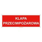 Klapa przeciwpożarowa - znak z dziurkami, płyta PVC 2 mm 150x50 mm