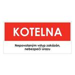 KOTELNA, červená, samolepka, 190x90 mm