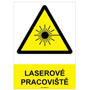 LASEROVÉ PRACOVIŠTĚ - bezpečnostní tabulka, plast A4, 0,5 mm