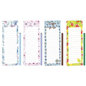 Magnetický blok s ceruzkou 7,5 x 24 cm MIX balenie po 10 ks