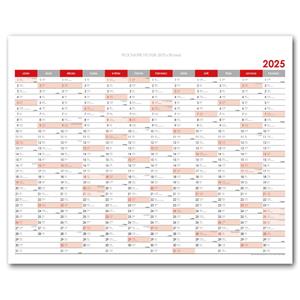 Nástenná plánovacia mapa 2025 CZ - 100 x 80 cm - červená