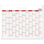 Nástenná plánovacia mapa 2026 CZ s očkami na zavesenie - 100 x 80 cm - červená