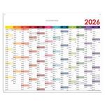 Nástenná plánovacia mapa 2026 CZ s očkami na zavesenie - 100 x 80 cm - farebná