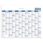 Nástenná plánovacia mapa 2026 PL - 124 x 100 cm - modrá