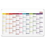 Nástenná plánovacia mapa 2026 PL s očkami na zavesenie - 100 x 63 cm - farebná