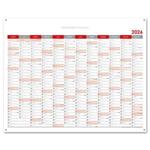 Nástenná plánovacia mapa 2026 PL s očkami na zavesenie - 100 x 80 cm - červená