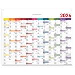 Nástenná plánovacia mapa 2026 SK s očkami na zavesenie - 124 x 100 cm - farebná