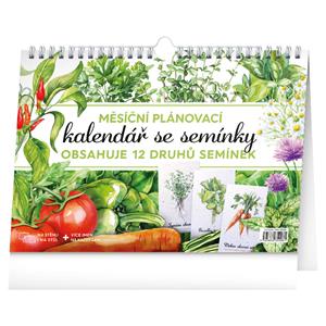 Nástenný aj stolový kalendár 2026 Mesačný plánovací so semienkami a háčikom