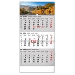 Nástenný kalendár 2026 3-mesačný Krajina šedá - so slovenskými menami