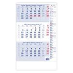 Nástenný kalendár 2026 - Trojmesačný modrý s poznámkami