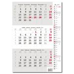 Nástenný kalendár 2026 - Trojmesačný šedý s poznámkami