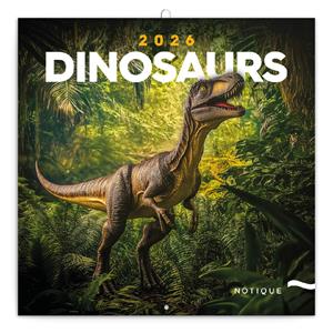 Nástenný poznámkový kalendár 2026 Dinosaury
