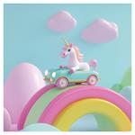 Nástenný poznámkový kalendár 2026 Veselí jednorožci