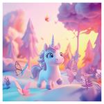 Nástenný poznámkový kalendár 2026 Veselí jednorožci