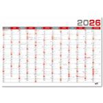 Nástenný ročný kalendár 2026 B1 - červená