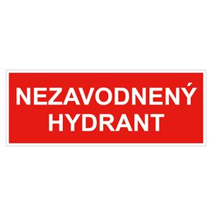 Nezavodnený hydrant - bezpečnostná tabuľka, samolepka 210x80 mm