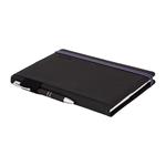 Notes AMOS A5 čistý - čierna/modrá gumička