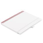 Notes koženkový SIMPLY A5 linajkový - biela/červená špirála