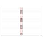 Notes koženkový SIMPLY A5 linajkový - biela/červená špirála