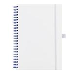 Notes koženkový SIMPLY A5 linajkový - biela/modrá špirála
