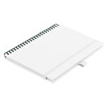 Notes koženkový SIMPLY A5 linajkový - biela/zelená špirála