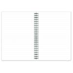 Notes koženkový SIMPLY A5 linajkový - biela/zelená špirála